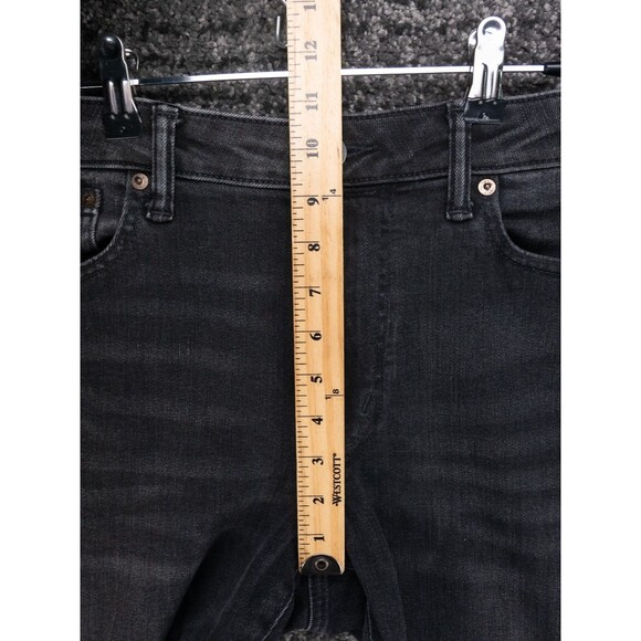 American Eagle Jeans Mens 33x34 Black  Slim Fit Distressed Stretch Denim Preppy - Picture 9 of 15